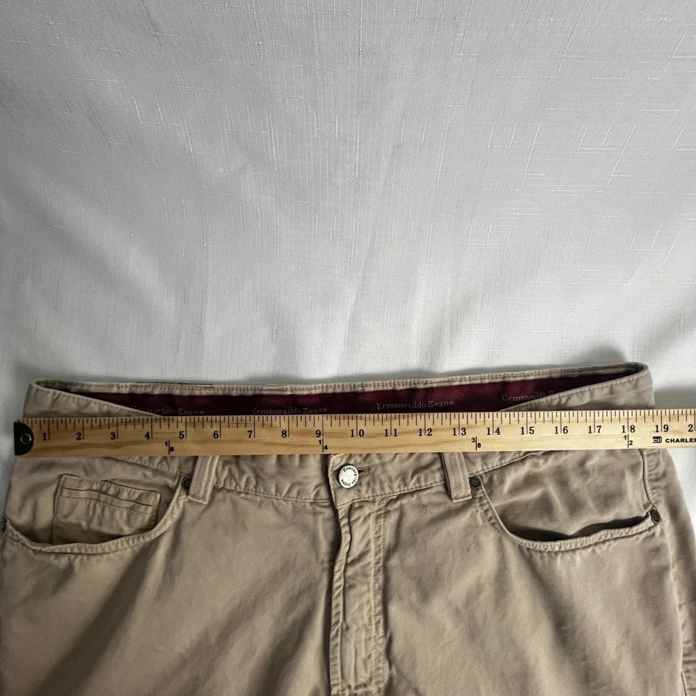 Ermenegildo Zegna Chino‎ Pants 37x27 (IT 40) Beige Cotton Italy Luxury